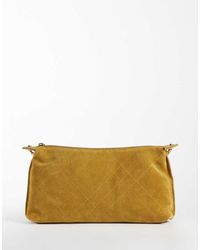 Mango - 100% Leather Suede Shoulder Bag With Chain Strap - Lyst