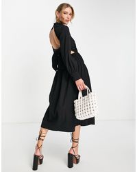 ALIGNE - Textured Midi Dress With Back Detail - Lyst
