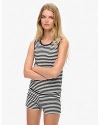 Superdry - Athletic essentials - débardeur en jersey à rayures - bleu marine éclipse - Lyst