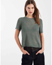 ONLY - Lightweight Open Knit T-shirt - Lyst