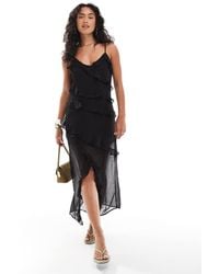 ONLY - Vestito A Balze Con Volant E Gonna Al Polpaccio - Lyst