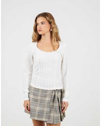 Brave Soul - Textured Scoop Neck Top - Lyst