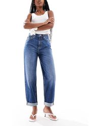 ASOS - Ruimvallende Mom Jeans Met Hoge Taille - Lyst
