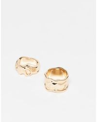 ASOS - Pack Of 2 Rings With Molten Detail - Lyst