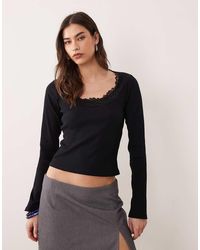 ASOS - Soft Jersey Drape Wrap Long Sleeve Top - Lyst