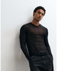 ASOS - Muscle Fit Long Sleeve T-shirt With V-neck - Lyst