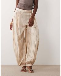 Mango - Linen Mix Cuffed Trouser - Lyst