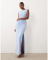 TFNC London - Crepe Slash Neck Backless Maxi Dress - Lyst
