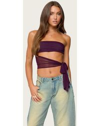 Edikted - Amaro Strapless Side Tie Cut Out Top - Lyst