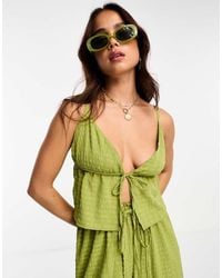 esmé studios - Esmee Exclusive Beach Textured Tie Front Top Co-Ord - Lyst