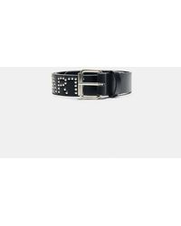 Stradivarius - Cintura Nera Con Borchie E Slogan - Lyst