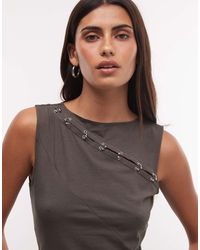 Weekday - Asymmetric Eyelet Detail Tank Top - Lyst