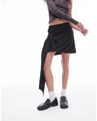 TOPSHOP - Mini-jupe d'ensemble nouée à fines rayures - et blanc - Lyst