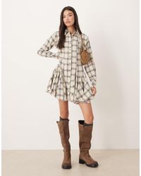 ASOS - Mini Shirt Dress With Nipped - Lyst