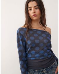 Collusion - Top à taille cintrée et épaules dénudées - imprimé à pois - Lyst
