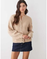 Monki - Cárdigan Con Botones De Punto De -Neutro - Lyst
