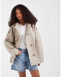 ASOS - Funnel Short Trench A-line Jacket - Lyst