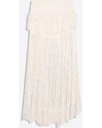 Bershka - Asymmetric Lace Midi Skirt - Lyst