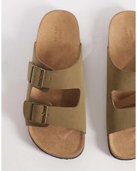 ASOS - Two Strap Sandals With Cork Sole - Lyst