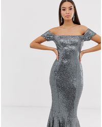 alex ruffle maxi dress bardot