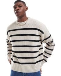 Bershka - – gestreifter strickpullover - Lyst