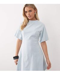 ASOS - Asos Design Petite Cinched Seam Detail Mini Dress - Lyst