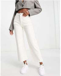 & Other Stories Treasure Cotton Wide Leg High Rise Cropped Jeans - White