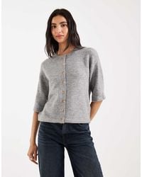 Brave Soul - Short Sleeve Relaxed Fit Knit Cardigan - Lyst
