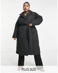 Forever New - Quilted Wrap Longline Coat - Lyst