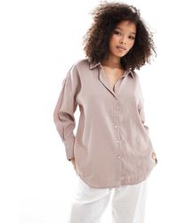 ONLY - Oversized Overhemd Met Lange Mouwen En Textuur - Lyst