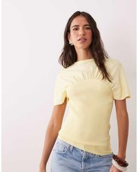 ASOS - Ruched Detail Fine Knit Top - Lyst