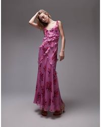 TOPSHOP - Ruffle Cami Maxi Slip Dress - Lyst
