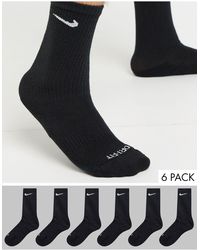 Nike - Training Everyday Cushioned Plus 6 Pack Crew Socks - Lyst