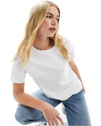 Mango - Camiseta blanca con cuello redondo - Lyst