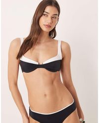 Free Society - Underwire Bikini Top With Contrast Trim - Lyst