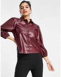 Lipsy Denim Faux Leather leggings in 