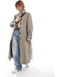 ASOS - Trench-coat long et oversize à col cheminée - champignon - Lyst