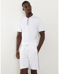 River Island - Slim Fit Tipped Baseball Polo Shirt - Lyst