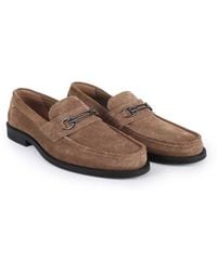 OFF THE HOOK - Myron Suede Leather Horsebit Loafers - Lyst