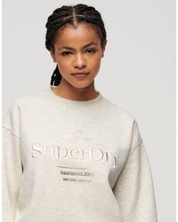 Superdry - Ladies Boxy Fit Luxe Metallic Logo Sweatshirt - Lyst