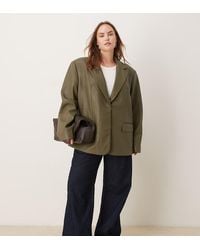 ASOS - Curve Tailored Oversized Faux Leather Blazer - Lyst