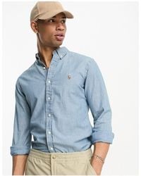 Polo Ralph Lauren - Icon Logo Slim Fit Chambray Denim Shirt - Lyst