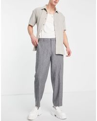 ASOS - Oversized Tapered Wool Mix Smart Trousers - Lyst