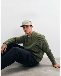 ASOS - Relaxed Knitted High Vee Neck Jumper - Lyst