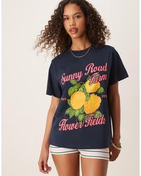 ASOS - T-Shirt Vestibilità Classica Con Grafica Di Fiori E Scritta "Sunny" - Lyst