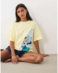 ASOS - Disney Oversized T-Shirt With Minnie Surf Print - Lyst