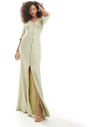 Maids To Measure - Bridesmaid Button Front Maxi Dress - Lyst