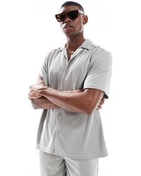 Only & Sons - Plisse Revere Collar Shirt Co-ord - Lyst