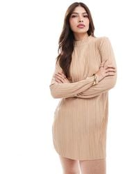 Vero Moda - High Neck Plisse Mini Dress - Lyst