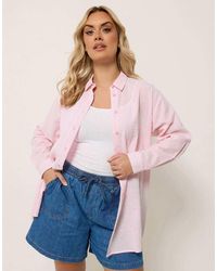 Yours Clothing - Stripe Textured Shirt - Lyst